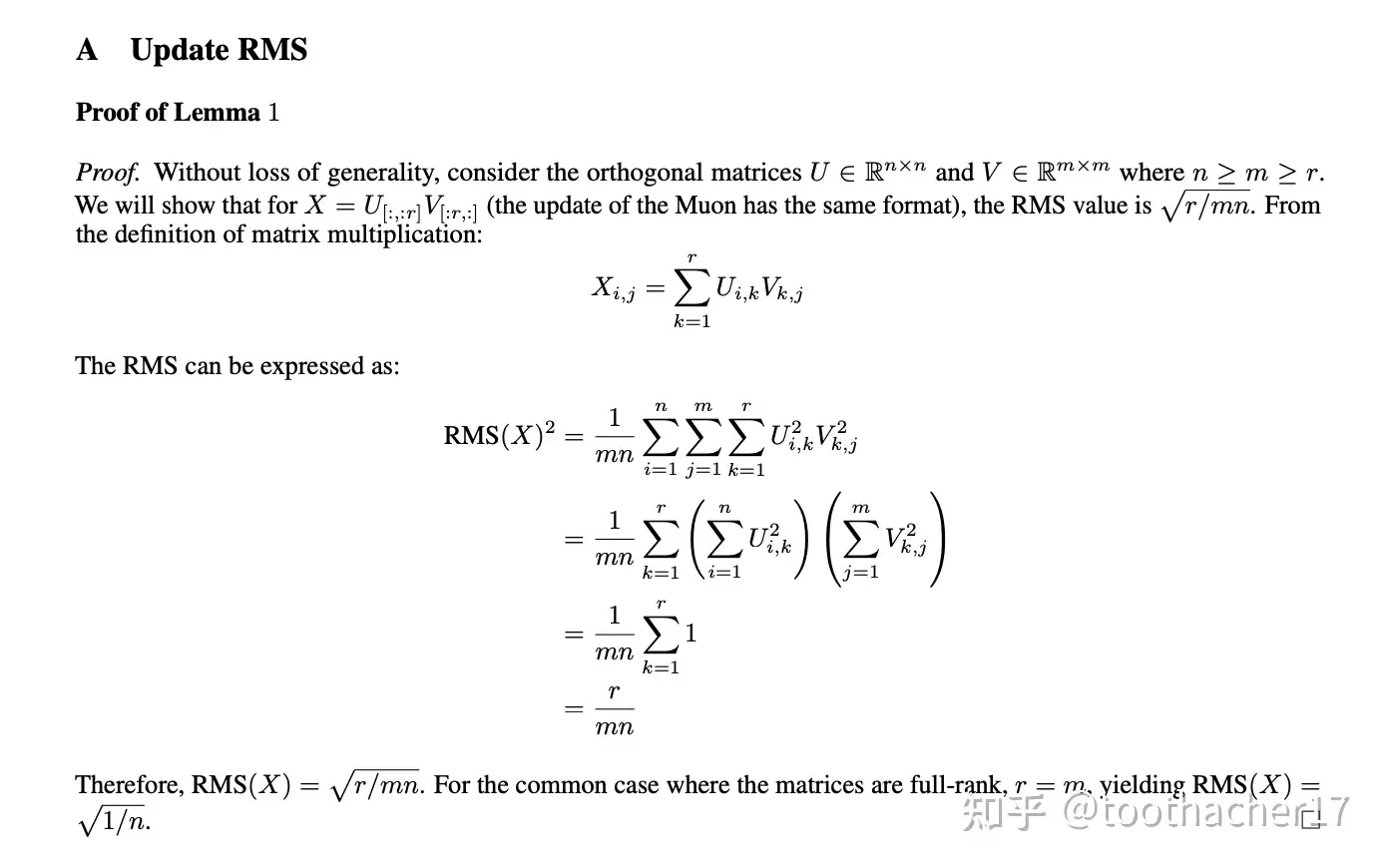 Su Yin’s Update RMS derivation.